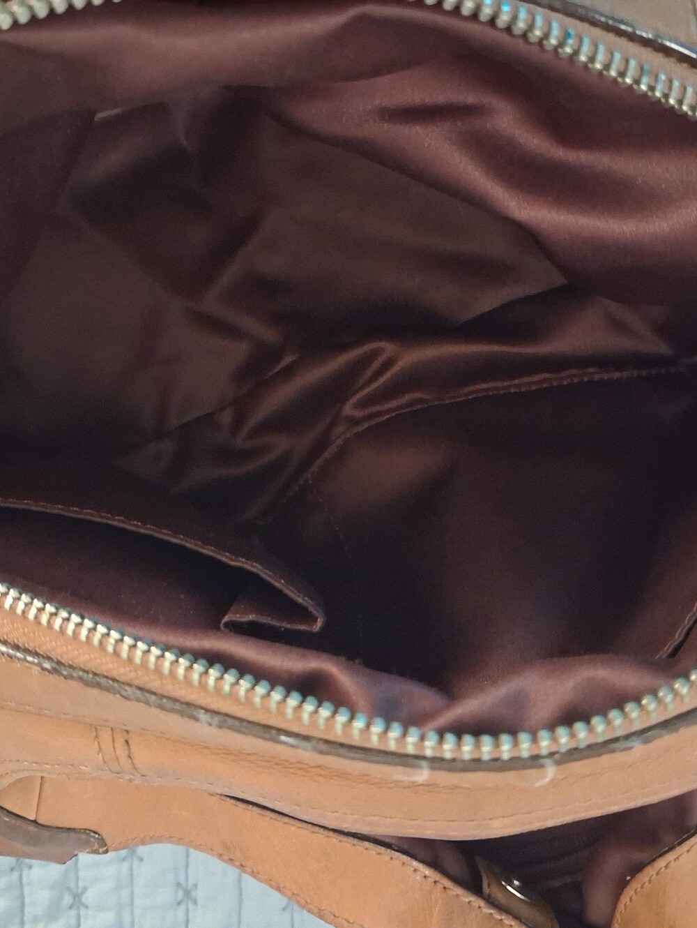 Coach Tan Leather Shoulder Bag - Classic Women's Hobo Silver Hardware - Picture 8 of 16